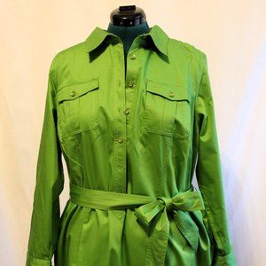 Lime green shirt dress